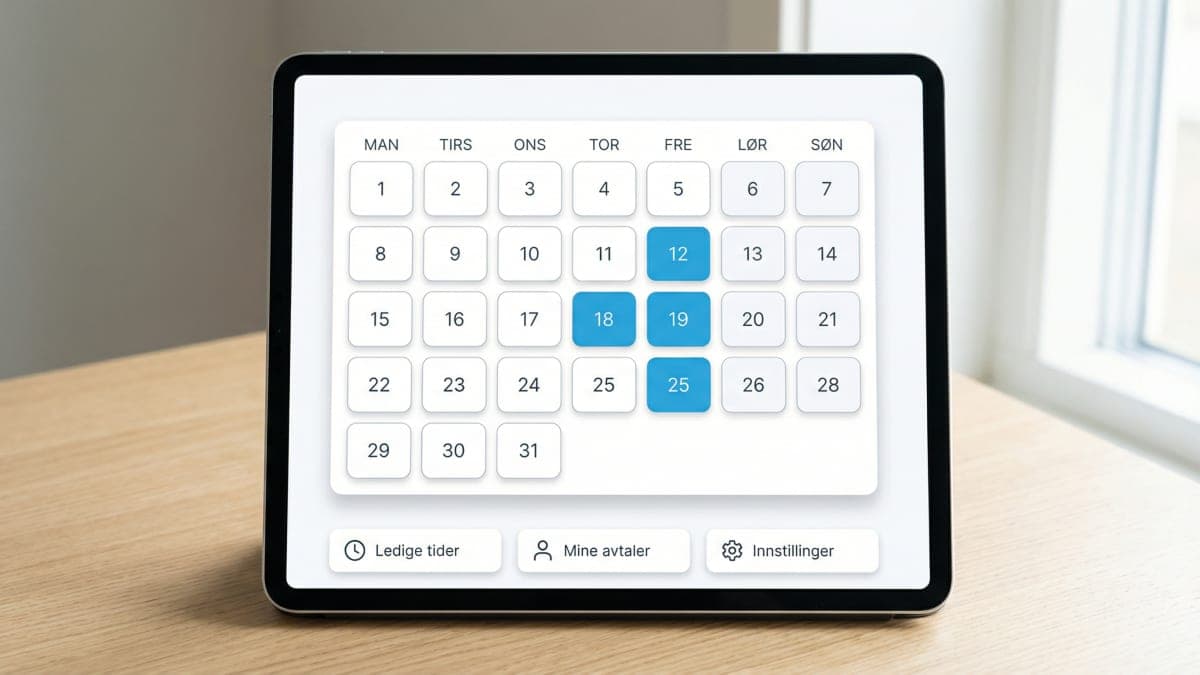 Kalender - se ledige datoer for kurs og kjøretimer